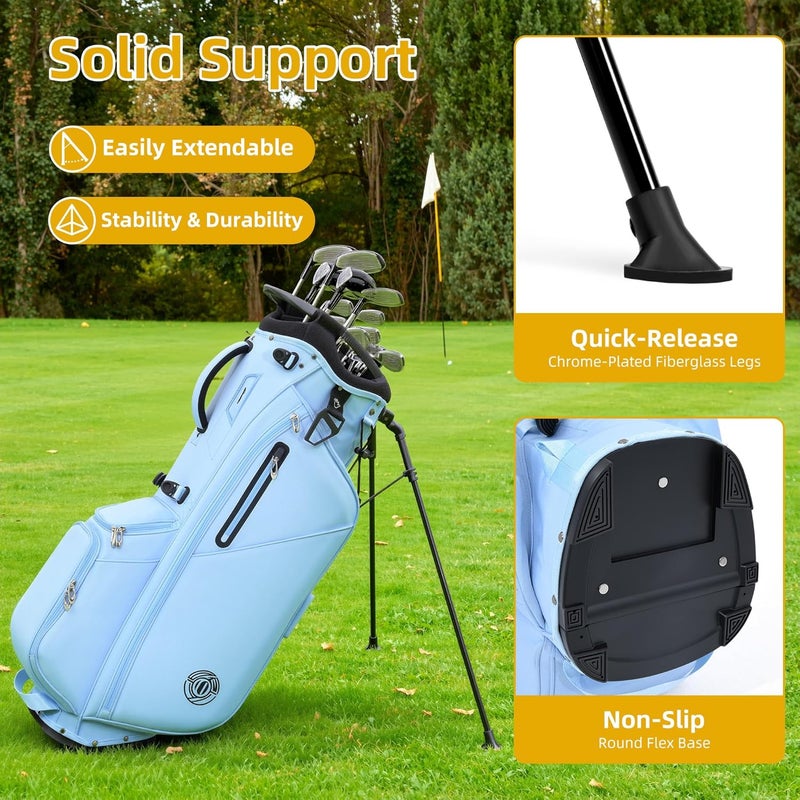 Shopsource Golf Stand Bag 14 Way, Lightweight Golf Bags for Men Women with Stand, Padded Ergonomic Double Strap, Full Length Dividers, Multiple Pockets, Rain Hood - Image 5